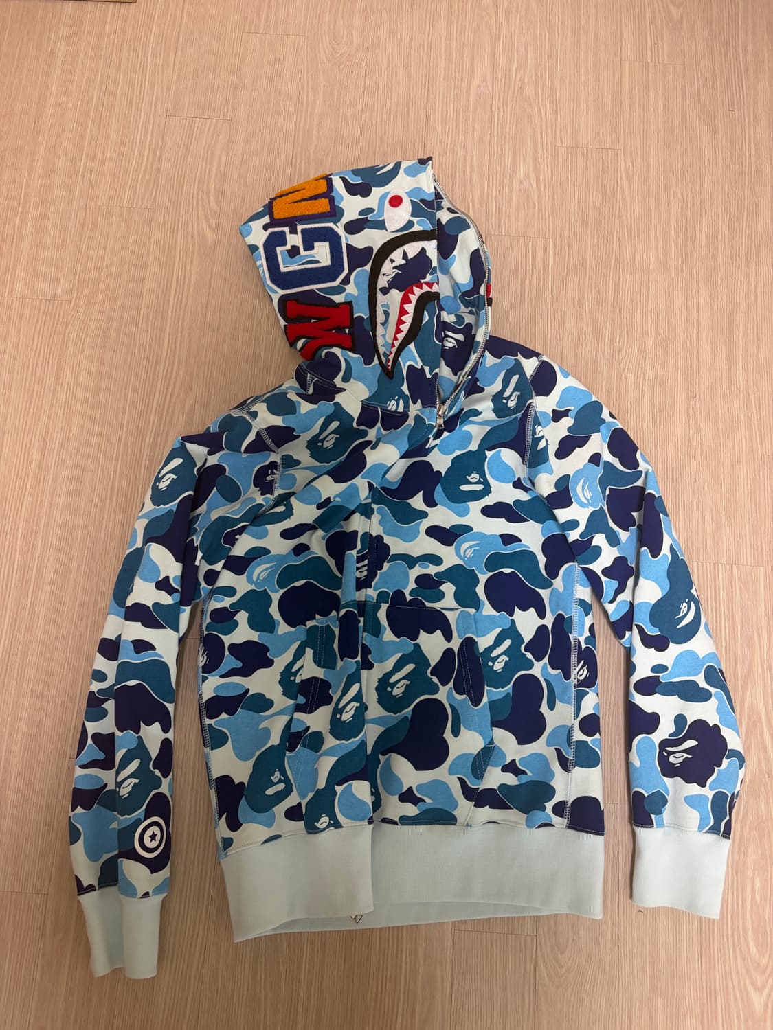 베이프 샤크 후드 블루 m 상품이미지1