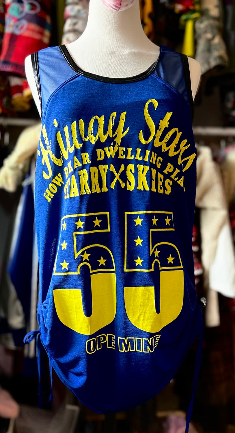 빈티지 하라주쿠 팝갸루 갸루 롱슬리브 시스루 나시티 상품이미지1