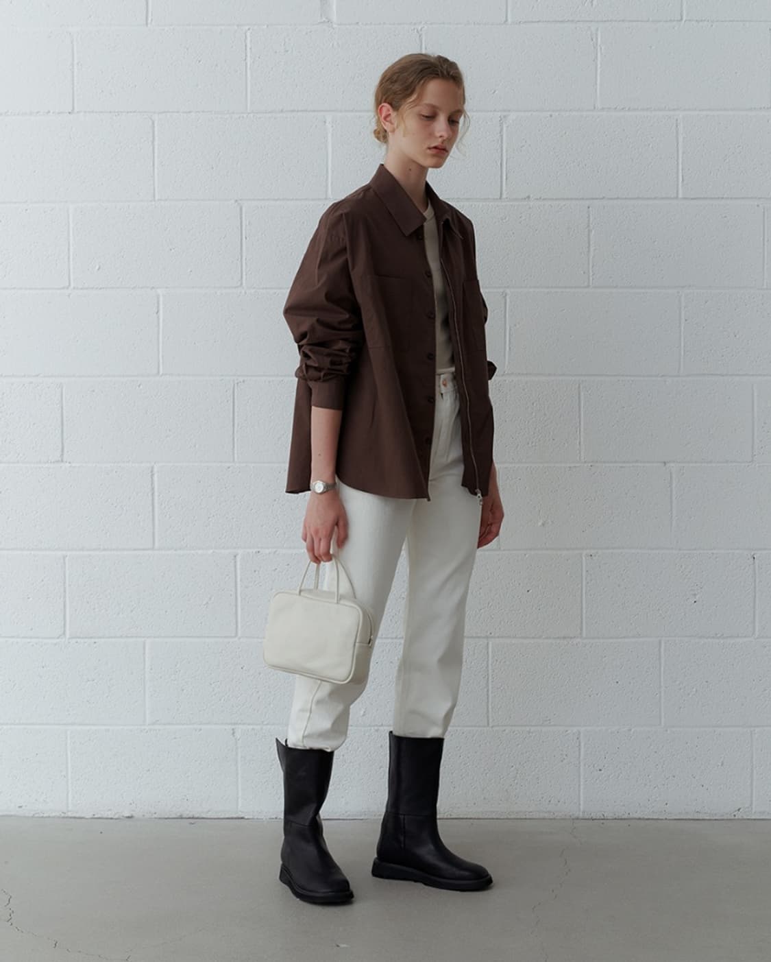 유라고 Square top handle bag 아이보리 상품이미지2