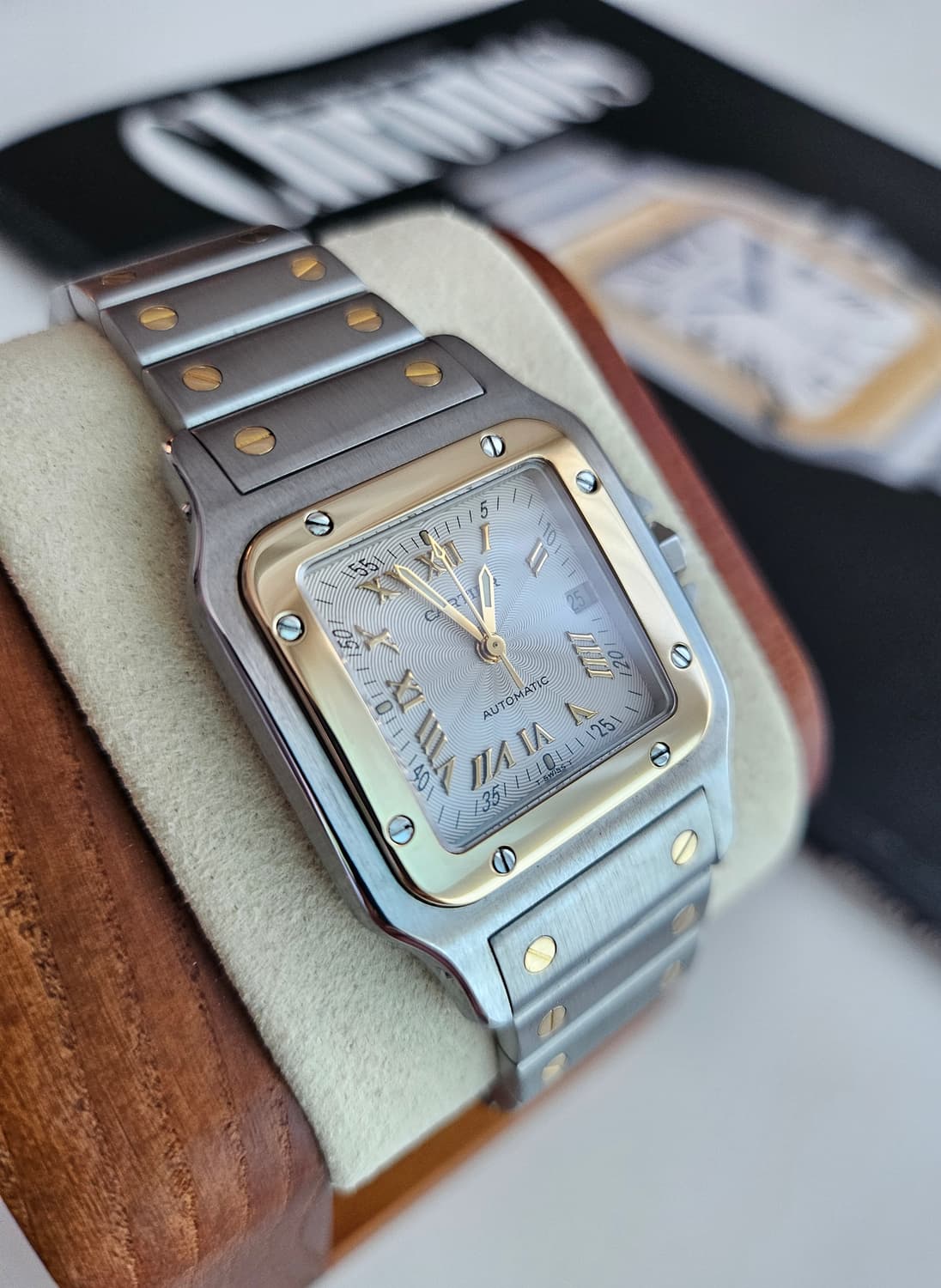 까르띠에 산토스 갈베 콤비 라지 오토메틱 (기요쉐패턴) 상품이미지4