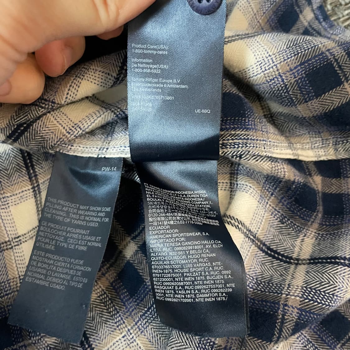 타미힐피거 블루 체크 레귤러핏 L 상품이미지8