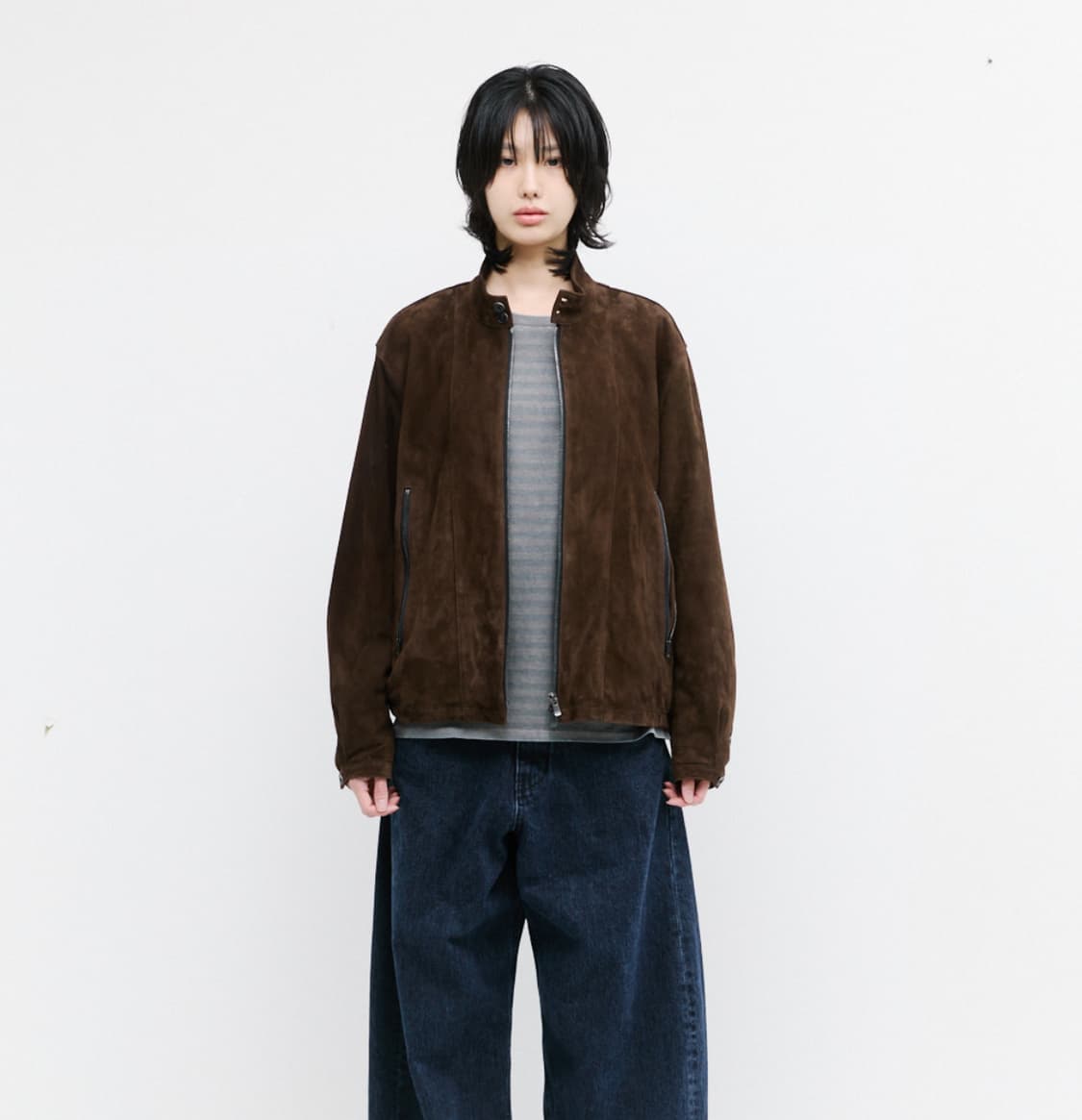 해칭룸 해링턴 스웨이드 레더 자켓 다크 브라운 3사이즈 상품이미지4