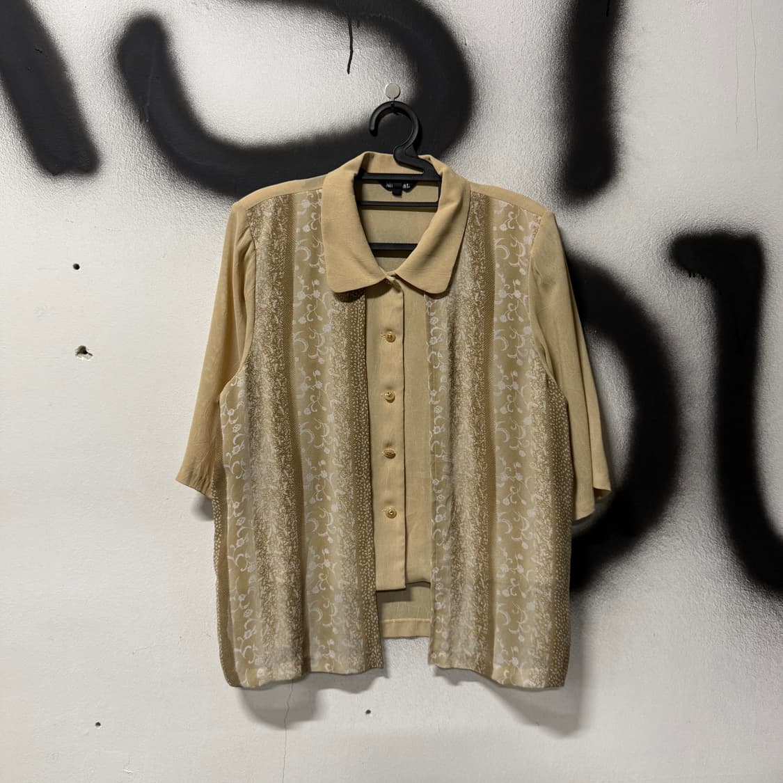 VTG 빈티지 뮤트톤 파에톤 플라워 패턴 레이어드 반팔 셔츠 상품이미지1