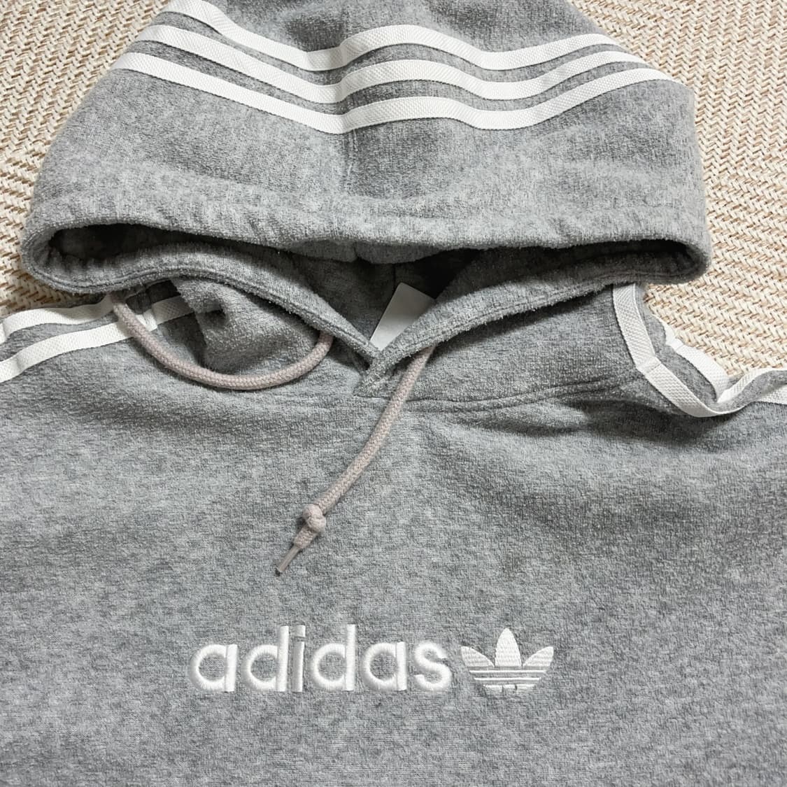 [정품] 아디다스 그레이 일자로고 후리스 후드티 [ XL ] 상품이미지4