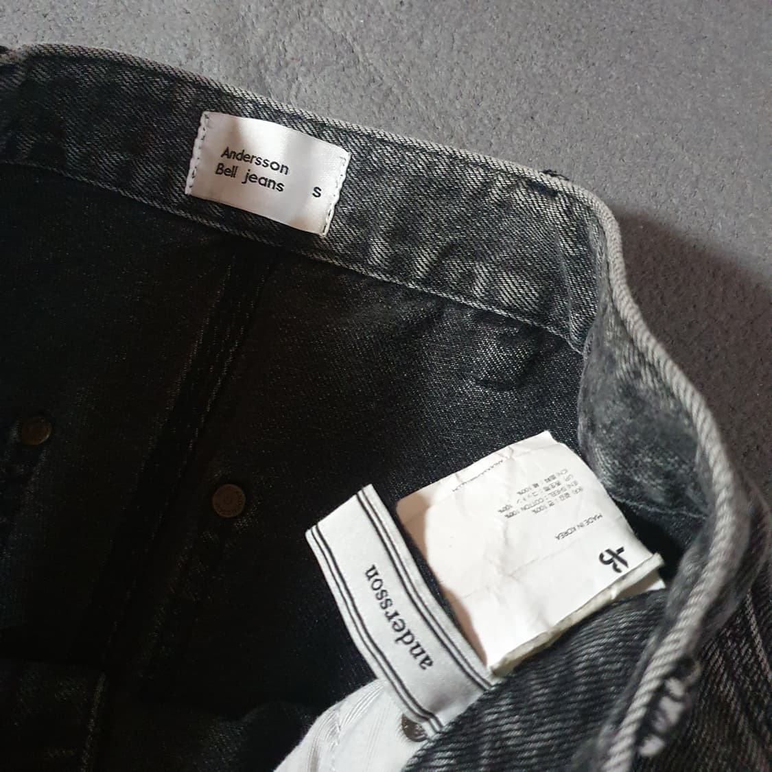 앤더슨벨 인사이드아웃 더블니 카펜터 흑청 데님 팬츠 S 30 상품이미지6