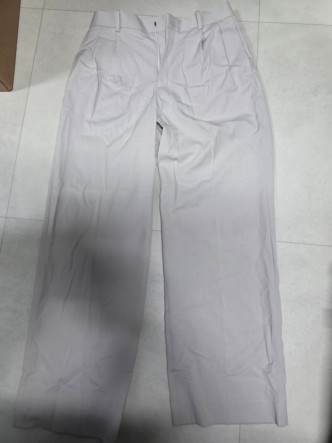 드로우핏 투턱 밴딩 와이드슬랙스 크림 L사이즈 상품이미지2