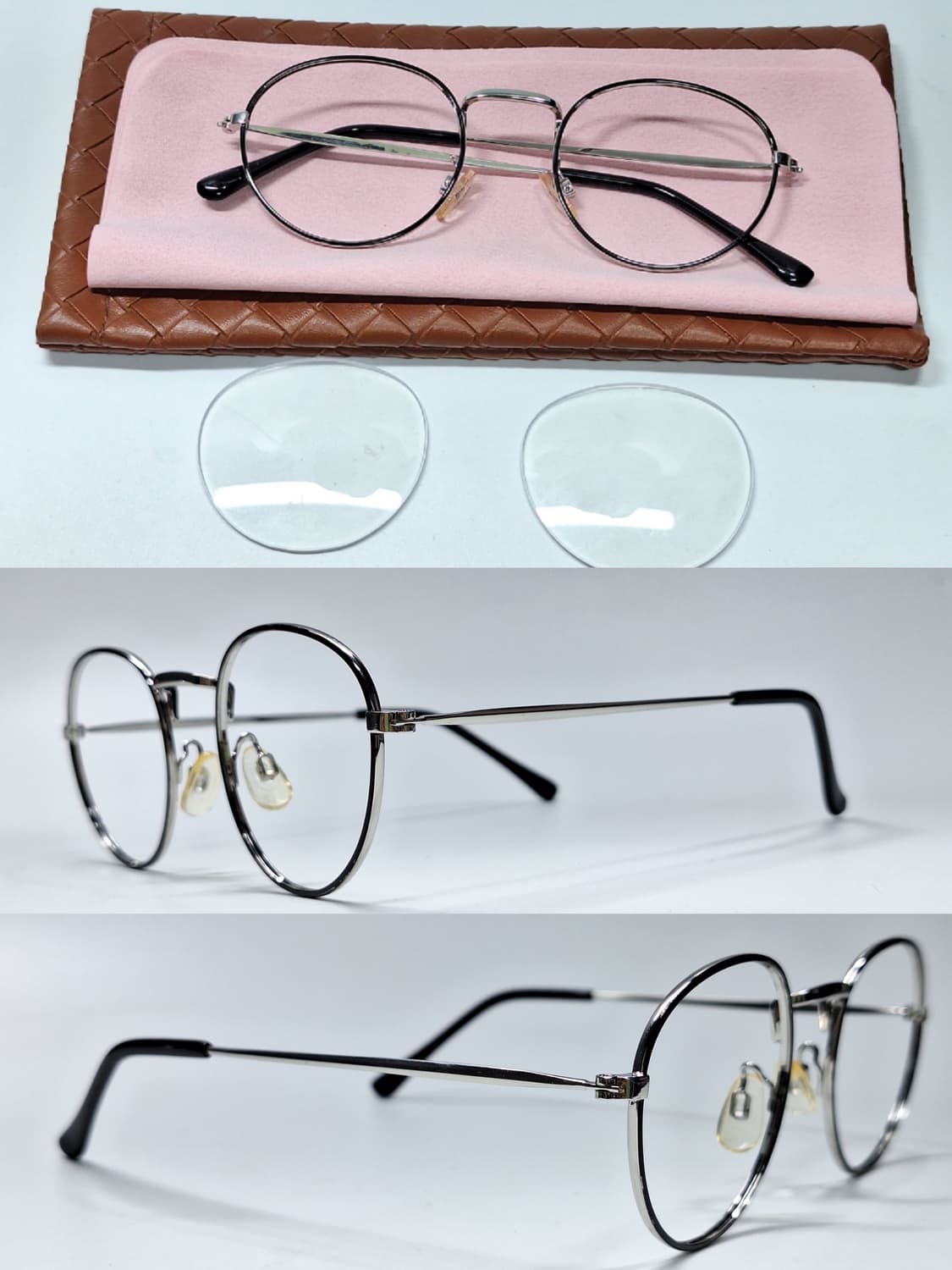 90s 일본 빈티지 라운드 블랙 칠보 안경테 128mm 클래식 레트로 패 상품이미지10