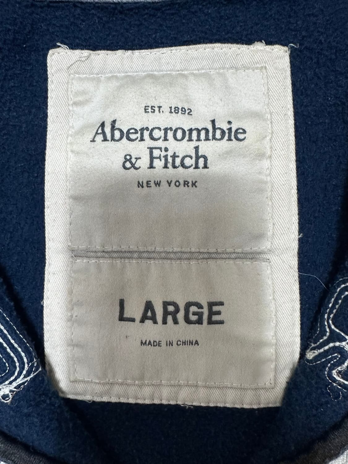 아베크롬비 아치로고 네이비 후드집업 상품이미지4