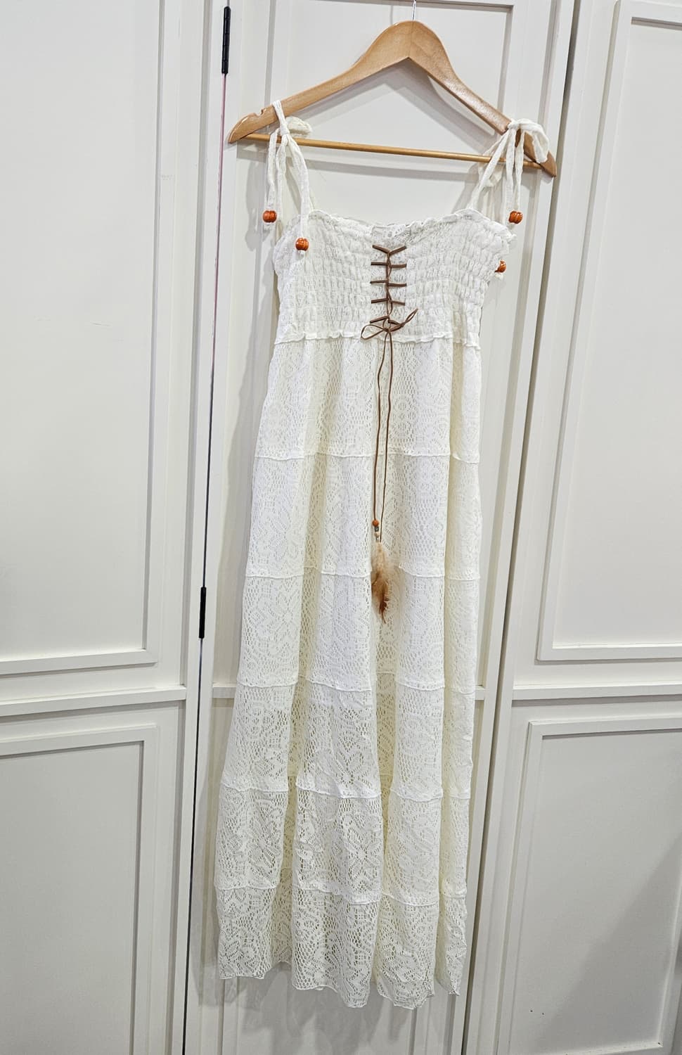 화이트 레이스 롱 원피스 상품이미지1