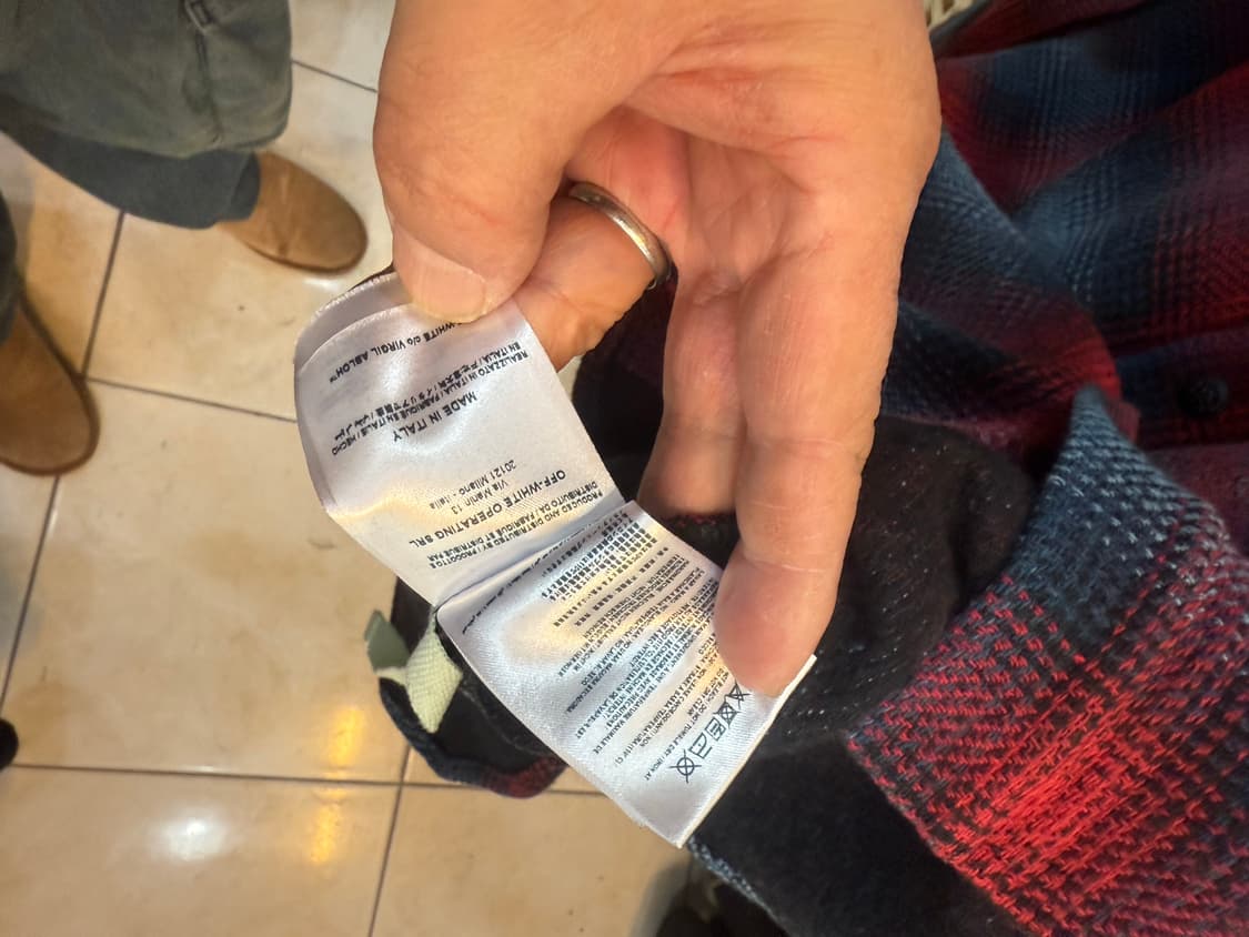 100-105 정품 오프화이트 애로우 프린트 체크 오버셔츠 팝니다 상품이미지5