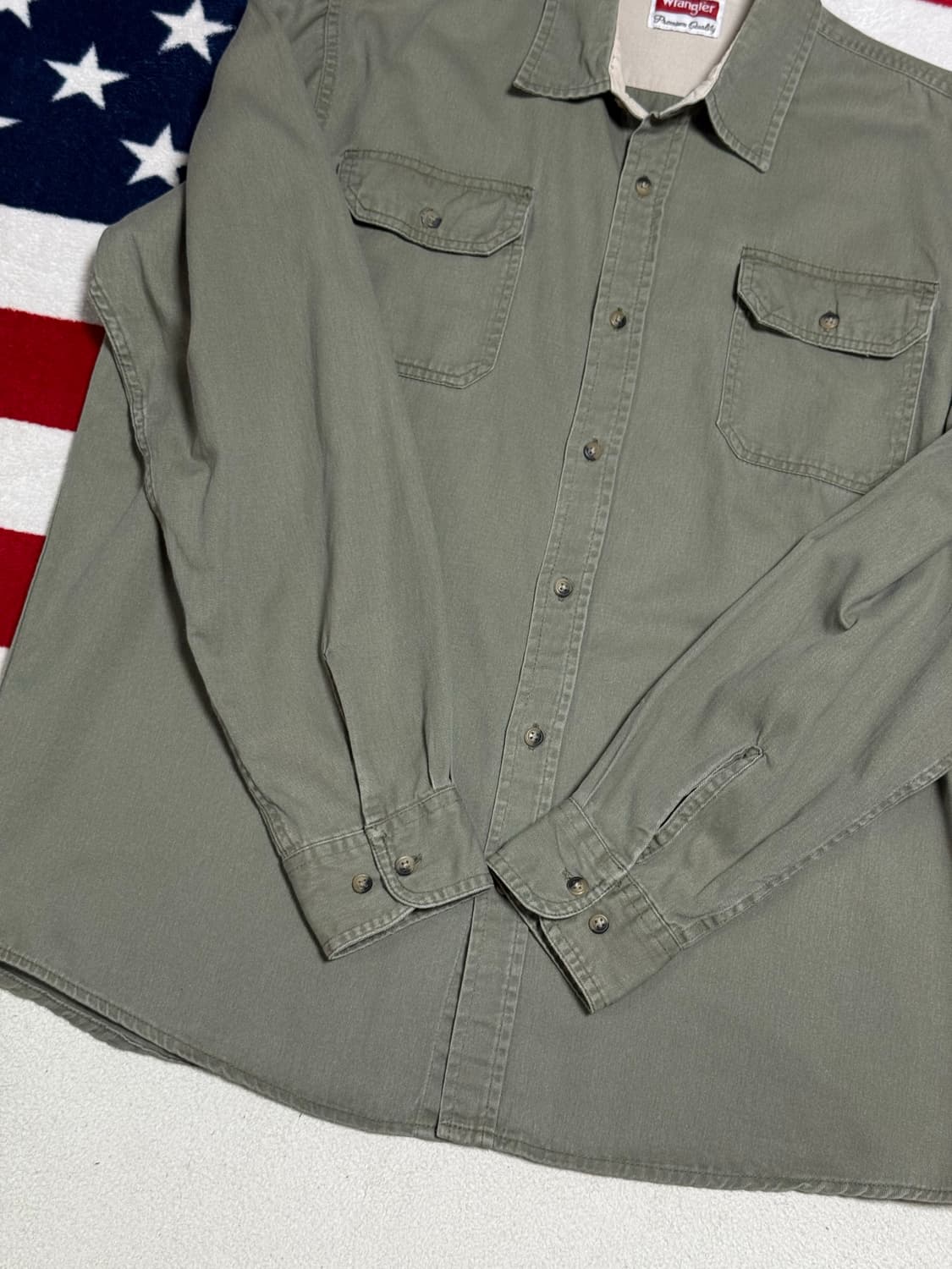 랭글러워크셔츠 Wrangler work shirt 빈티지워크셔츠올리브그린 상품이미지8