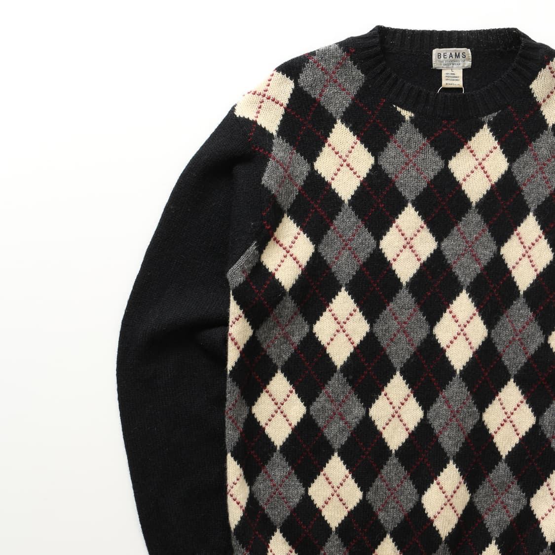 빔즈 아가일 울 브이넥 니트  상품이미지2