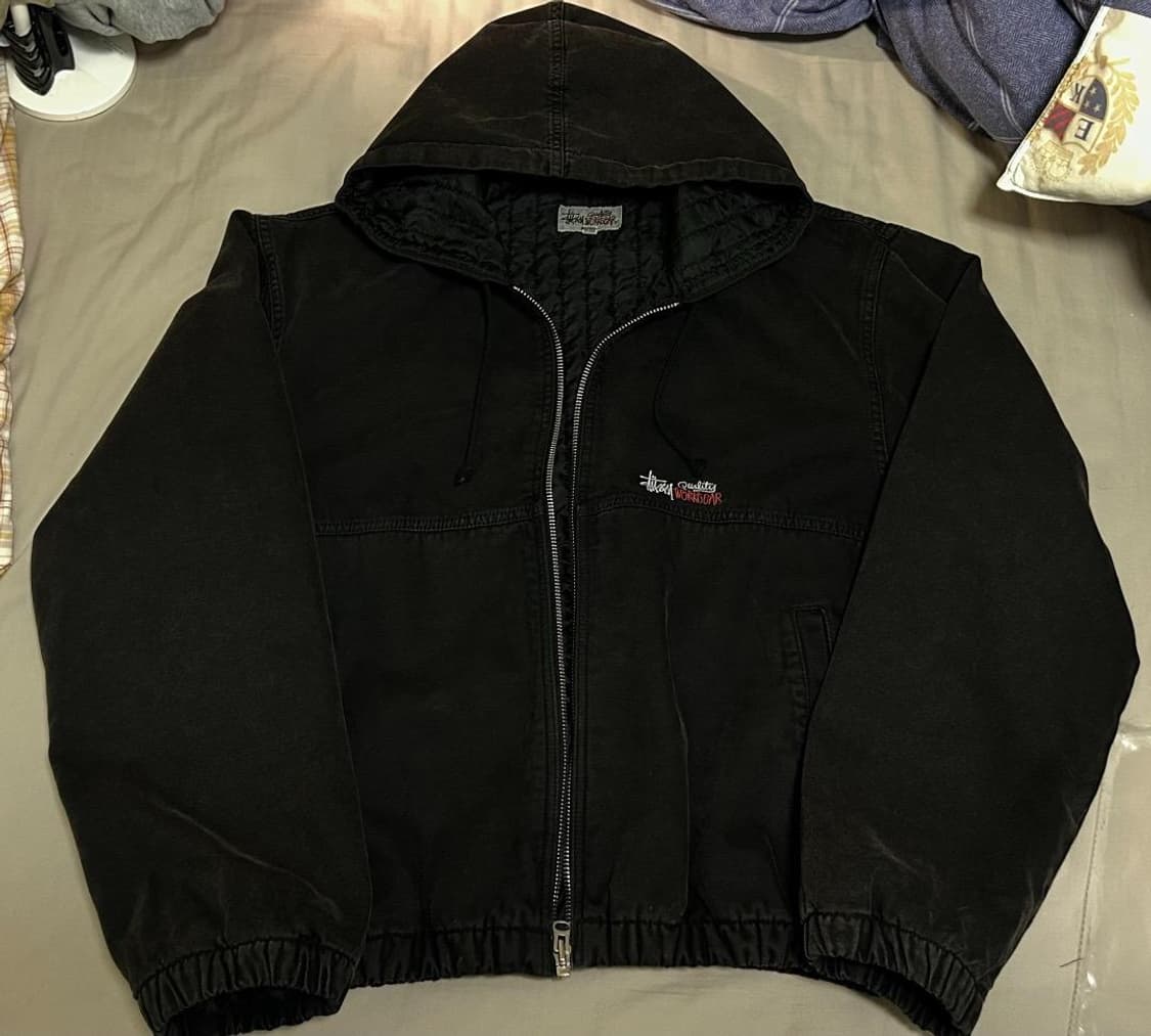 스투시 인슐레이티드 캔버스 워크 자켓 블랙 상품이미지4