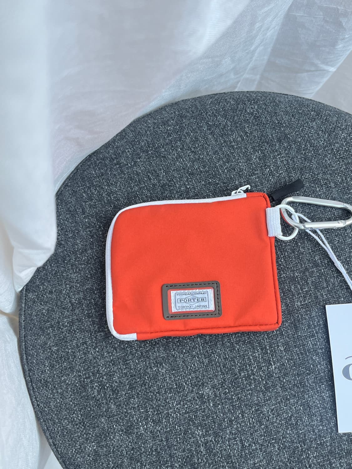 Porter 포터 화이트 트림 지갑 오렌지 상품이미지1