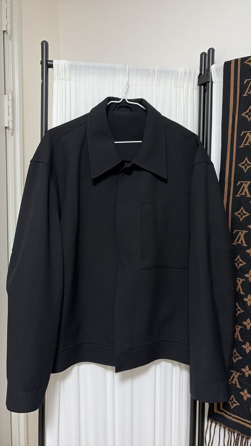 쿠어 오버핏 울 크롭 자켓 블랙 [M] 상품이미지4