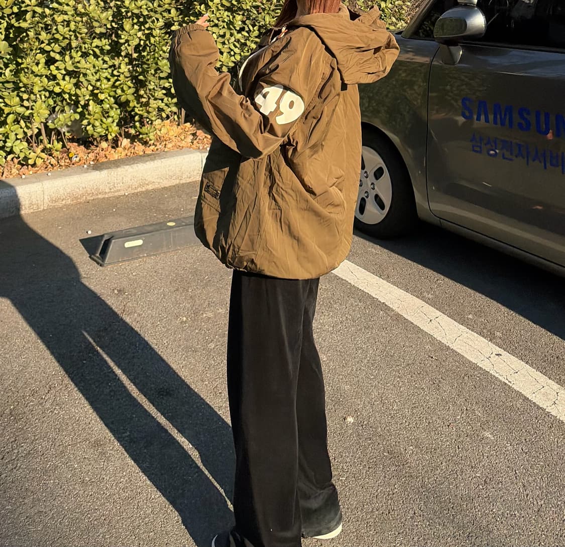 후아유 카키 y2k 기모 후드 반집업(L) 상품이미지2