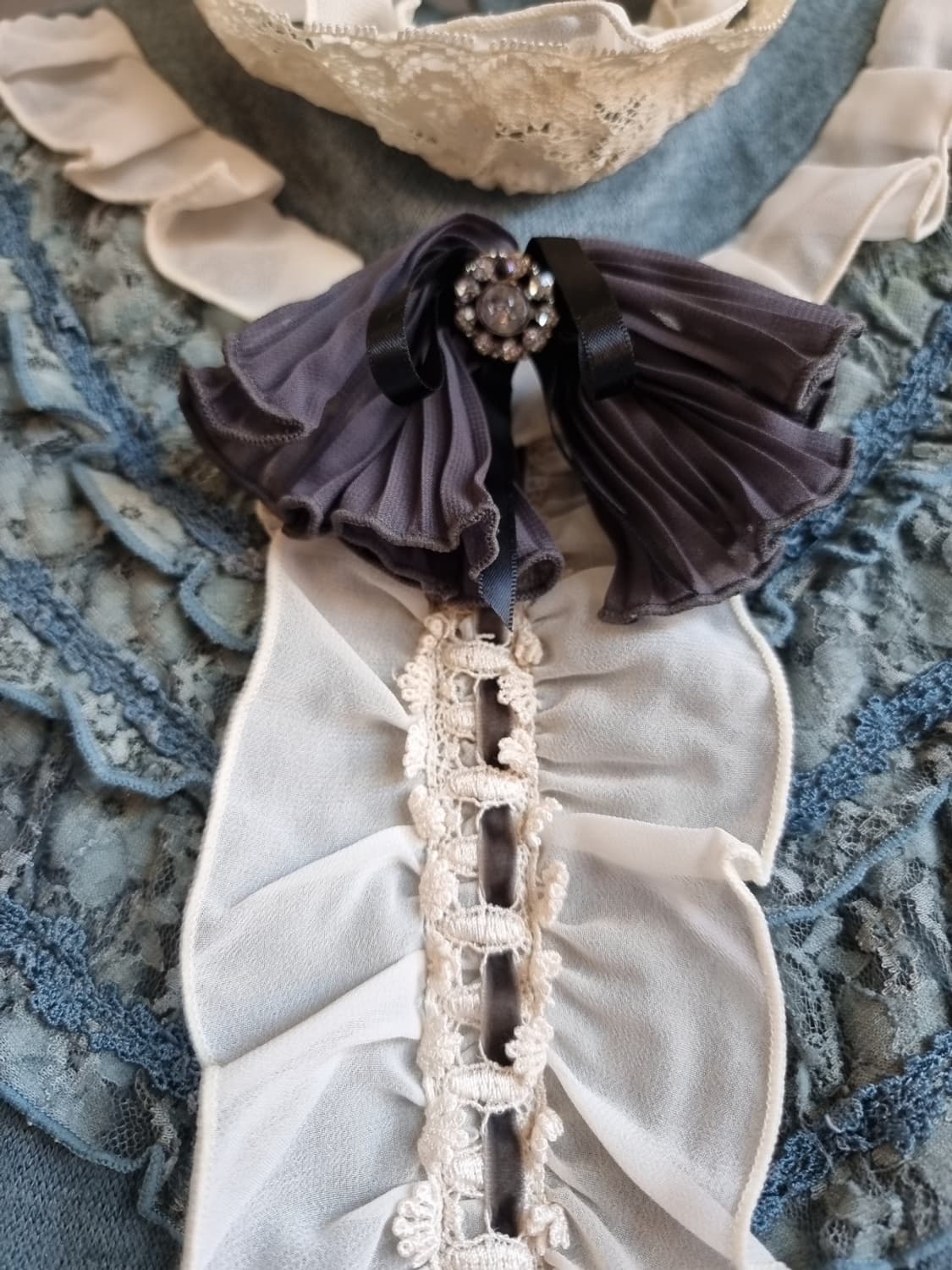 axes femme 프릴 하이넥 레이스 롱니트 원피스 상품이미지2