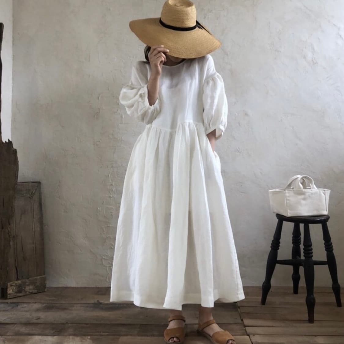 🏷️anemos 아네모스 린넨100 puff dress 상품이미지1