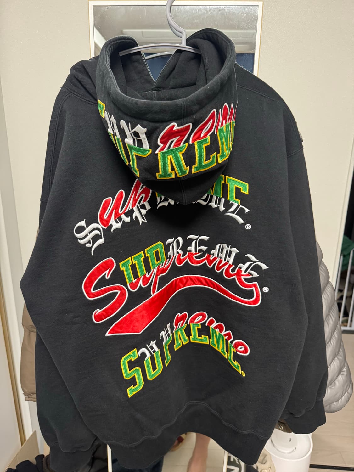 슈프림 멀티로고 후드 L 상품이미지1