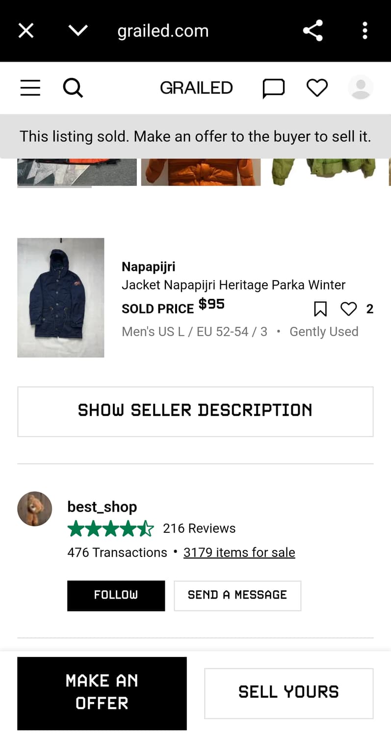 실측 M) 나파피리 헤리티지 윈터 파카 유틸리티 포켓 야상 후드 자켓 상품이미지2