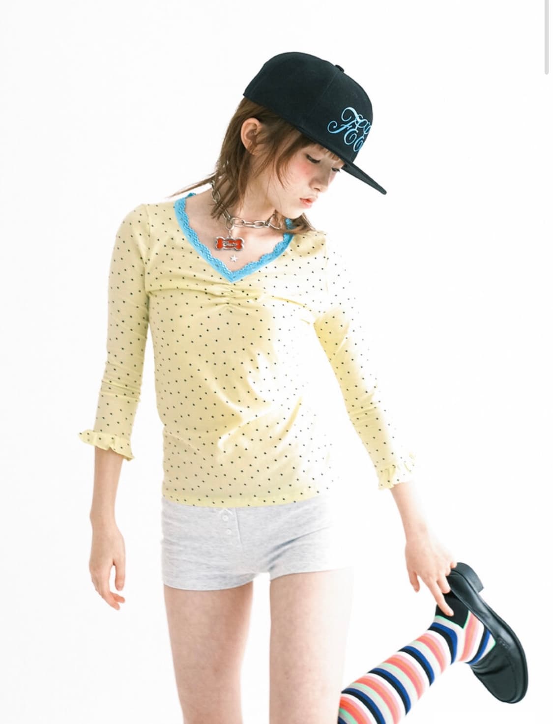 샵페어리 미니 하트레이스탑 lemon 상품이미지1