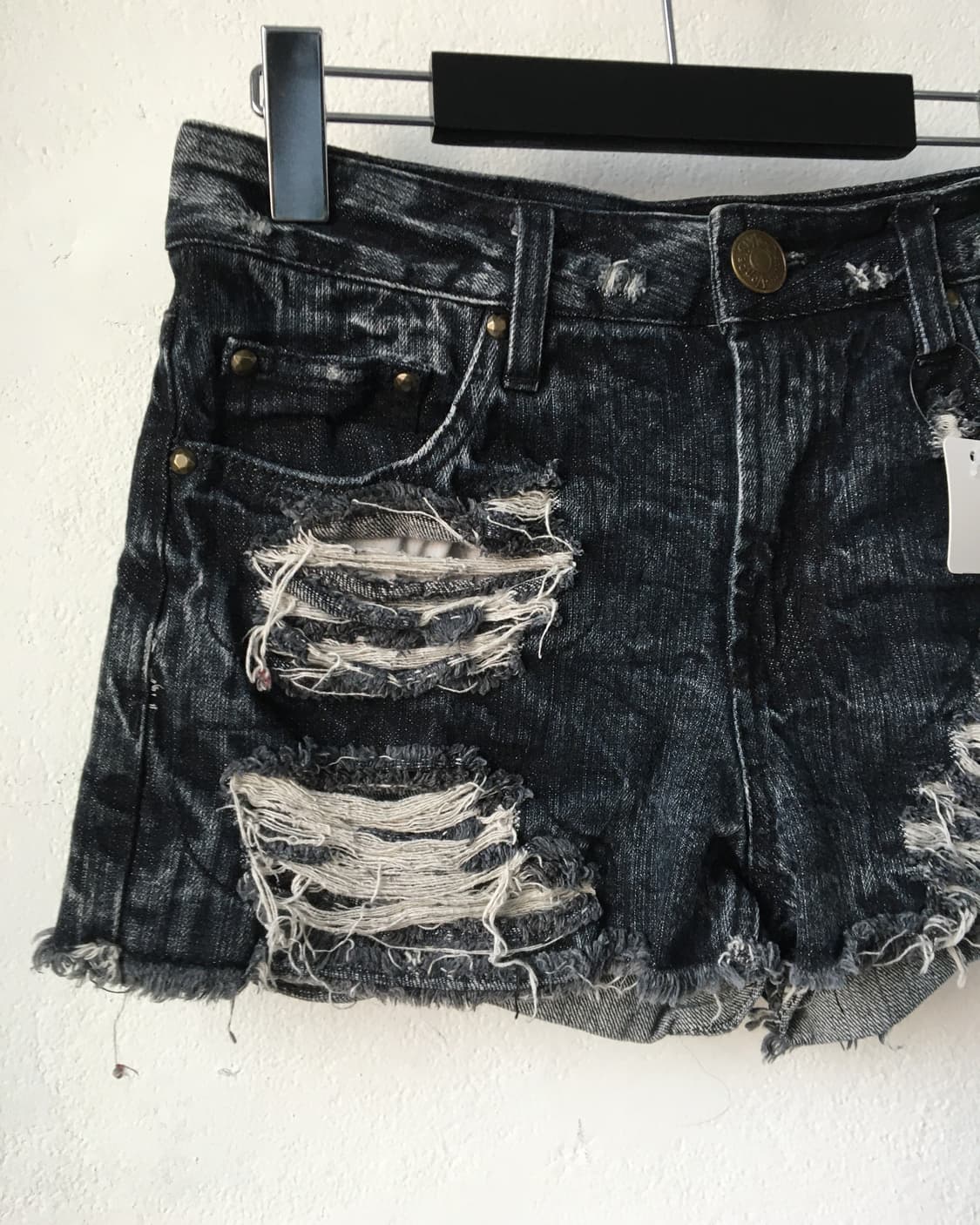 back pocket fur point Washing damage den 상품이미지2