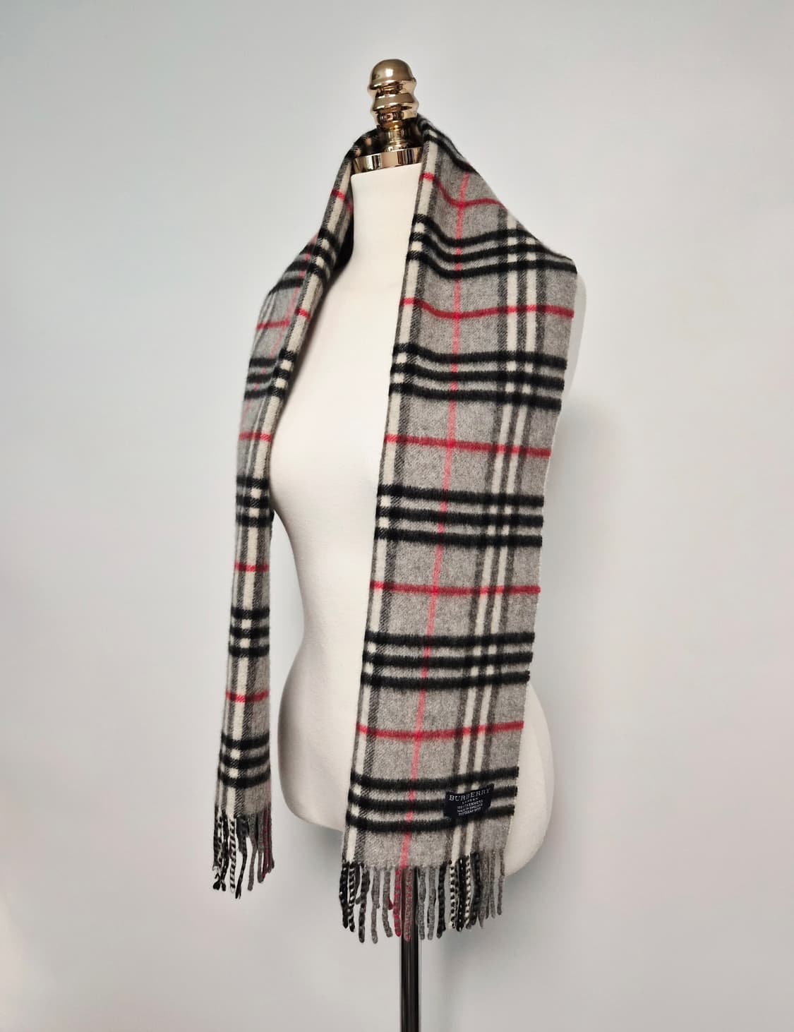 버버리 그레이 노바체크 캐시미어100 머플러 목도리  상품이미지6