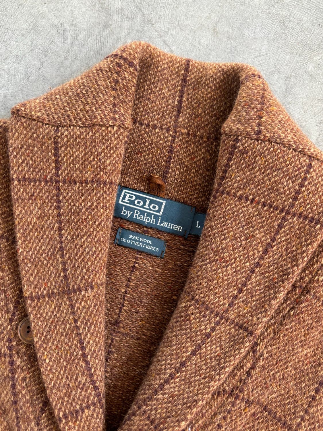 폴로랄프로렌 헤비 울 브라운 체크 가디건 자켓 상품이미지6