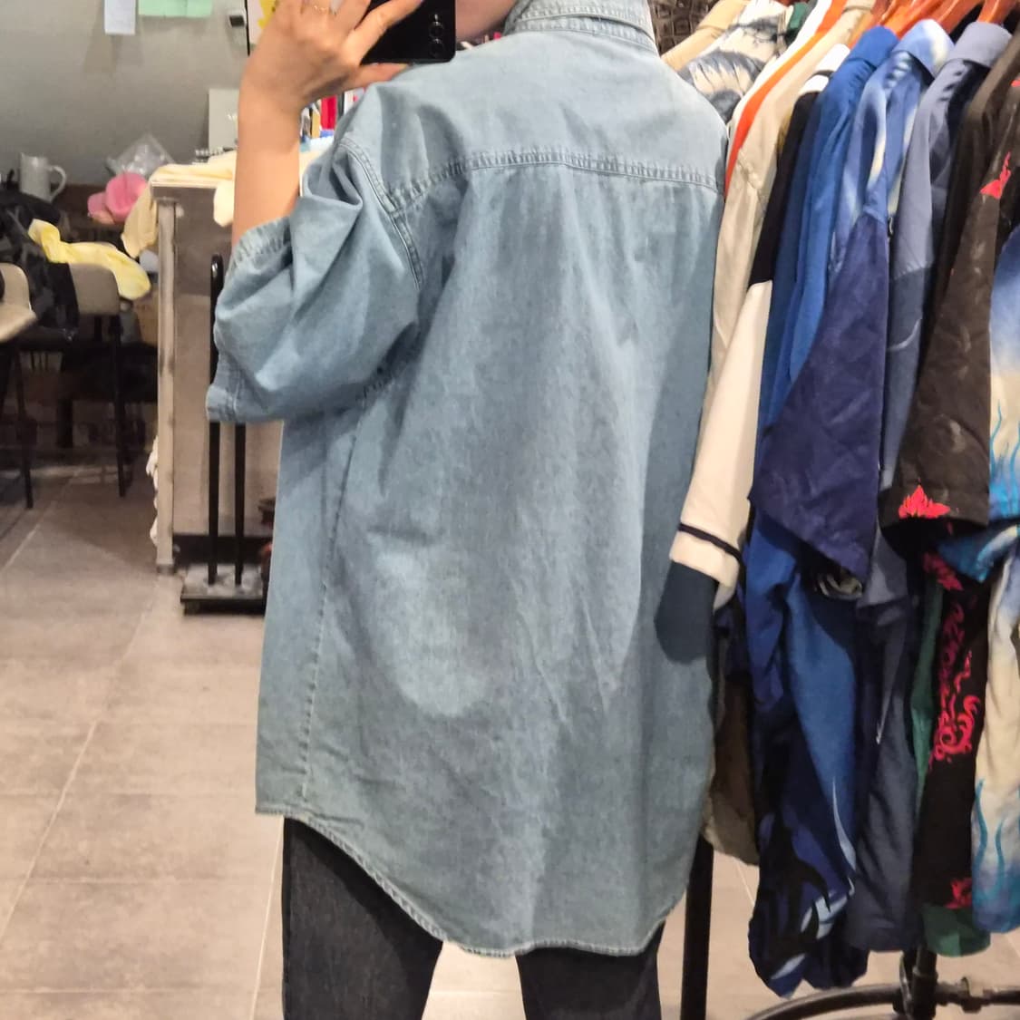 [NO.9] 칼하트 반팔 데님 셔츠 연청 상품이미지4