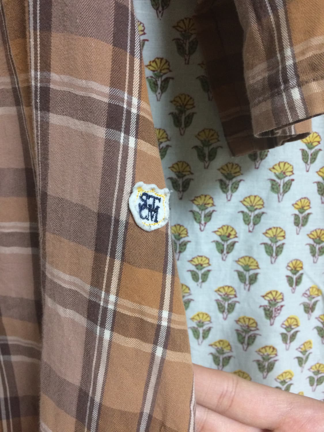 모리 브라운 체크 원피스 상품이미지3