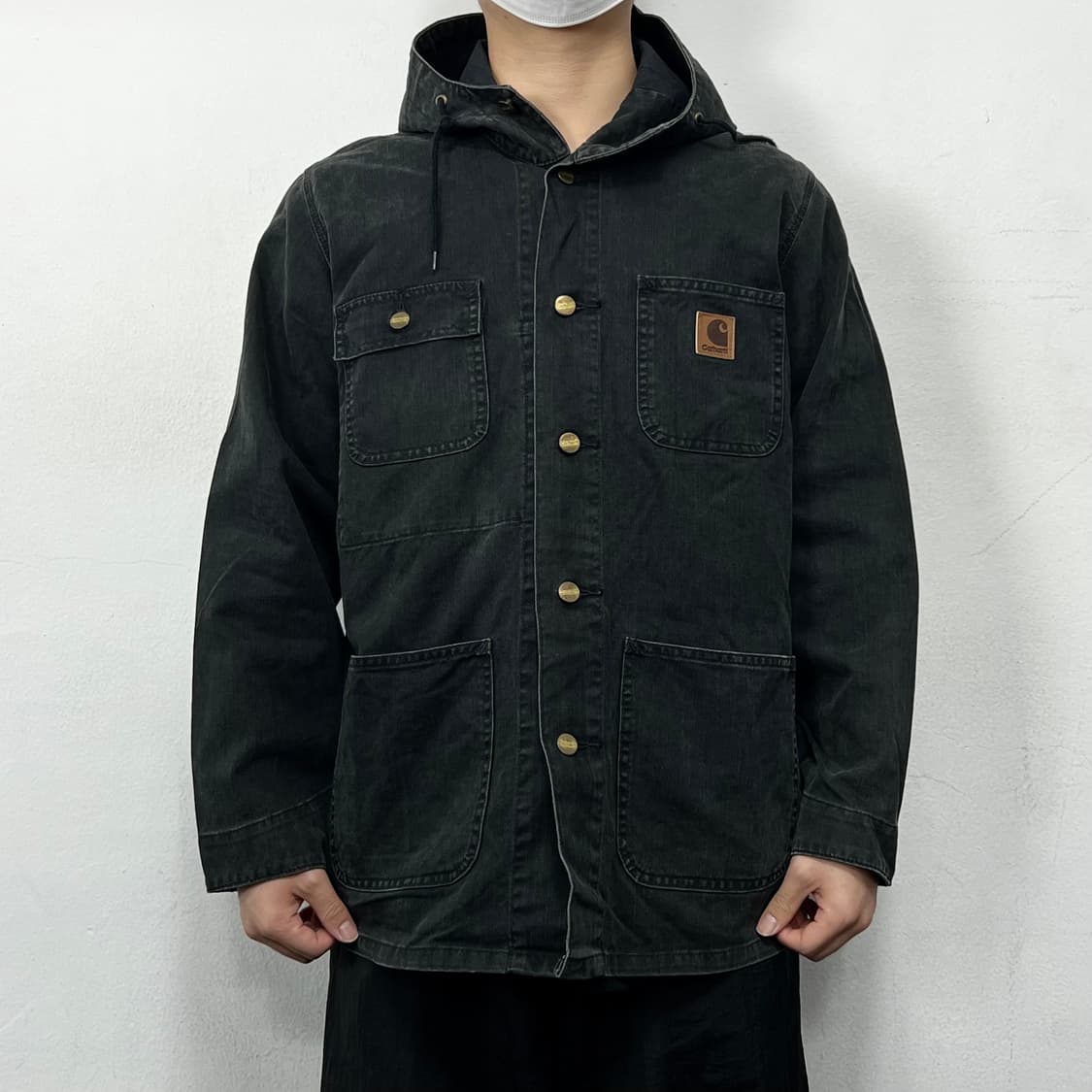 칼하트 로고 오리지널 OG 데님 포켓 후드 워크 자켓 상품이미지2