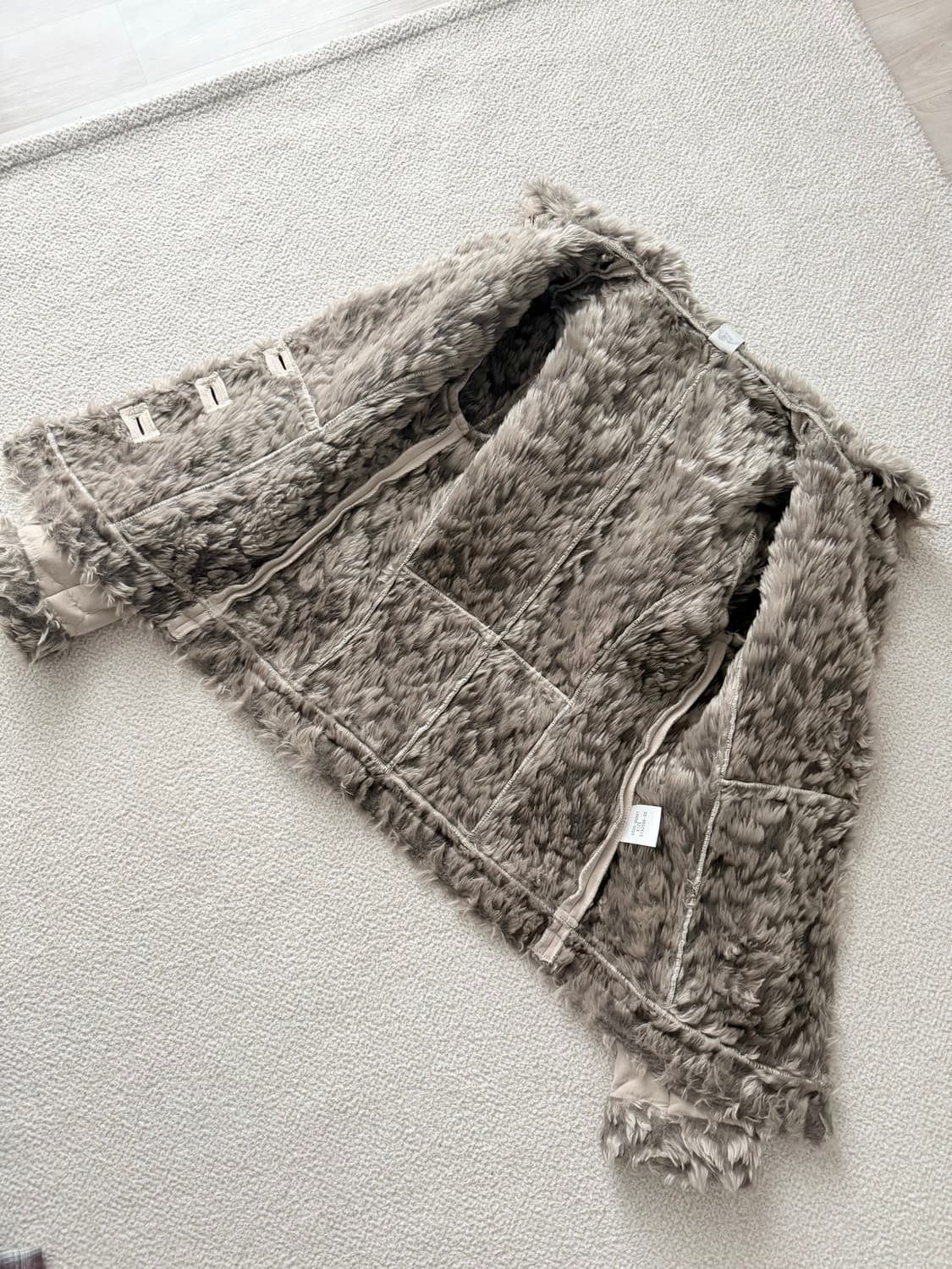 빈티지 아이보리 퍼자켓 무스탕 상품이미지3