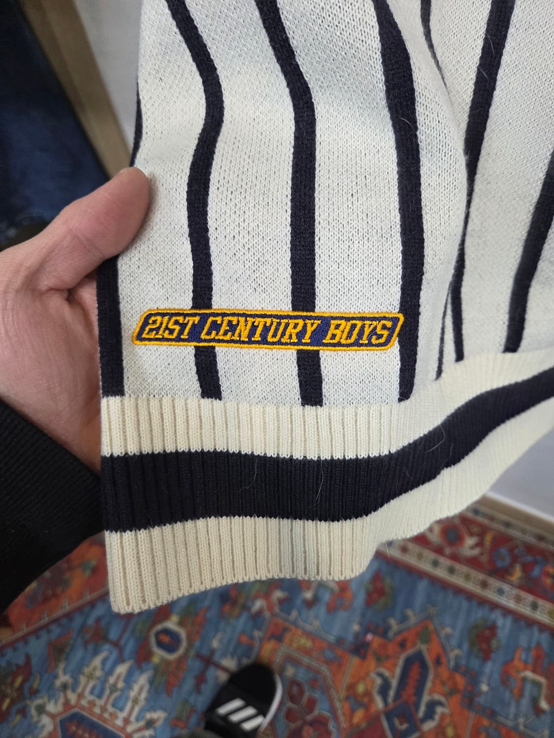 로맨틱크라운 패브릭 리버스 니트 셔츠 L 오버핏  상품이미지3