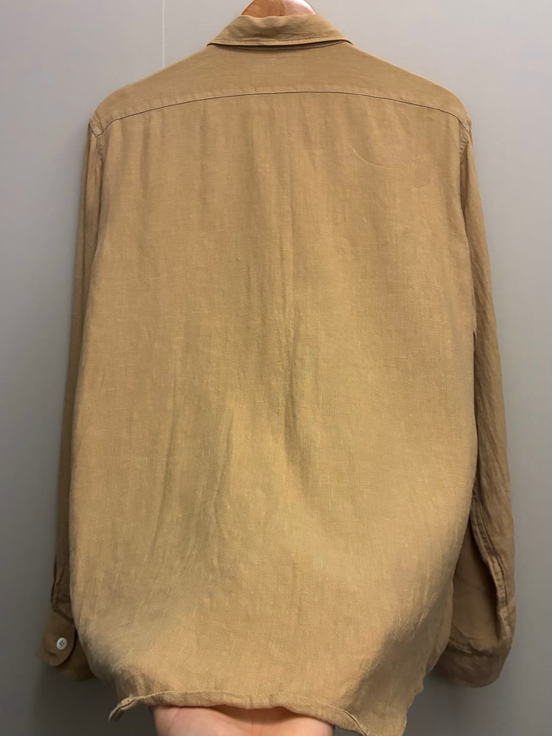 (XL)00s 폴로랄프로렌 투포켓 밀리터리 리넨셔츠 베이지 린넨 상품이미지7