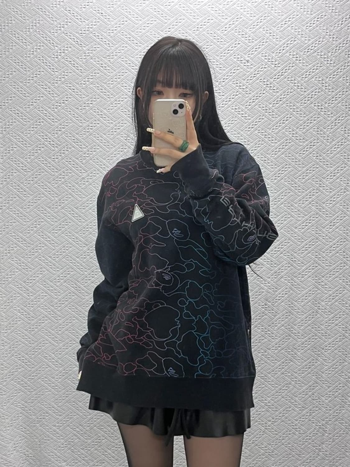 베이프 AAPE 스트릿 펑크 사이드지퍼 레인보우 맨투맨 XL C09867 상품이미지2