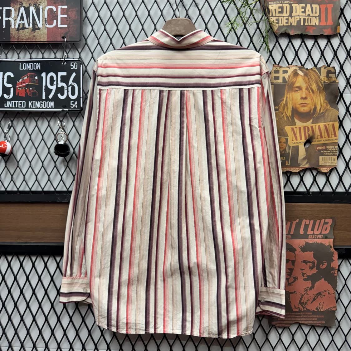 90s 폴로 랄프로렌 스트라이프 긴팔 셔츠 화이트 포니 로고 포인트 배새 상품이미지2