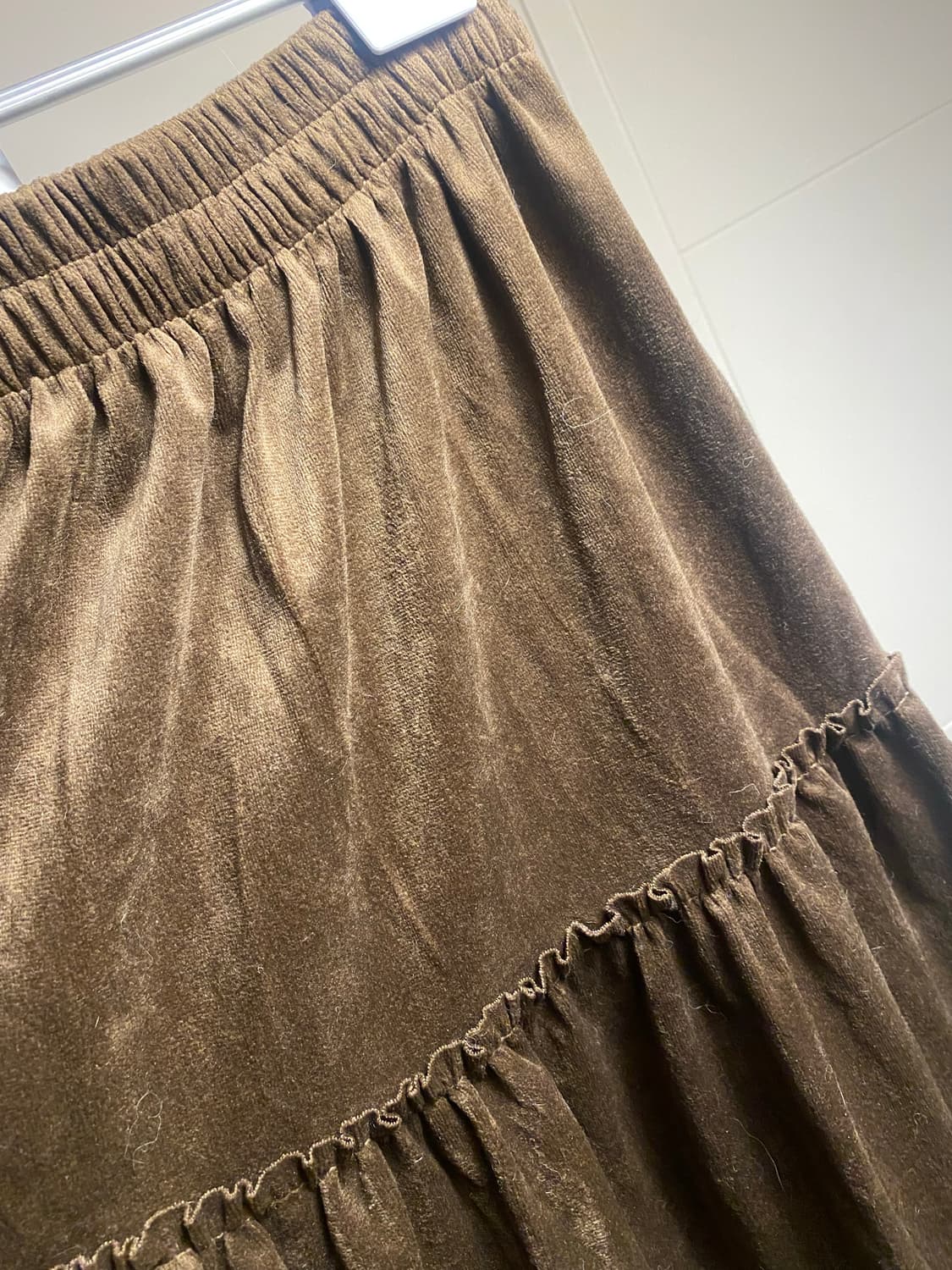갈색 벨벳 캉캉 롱 스커트 상품이미지3