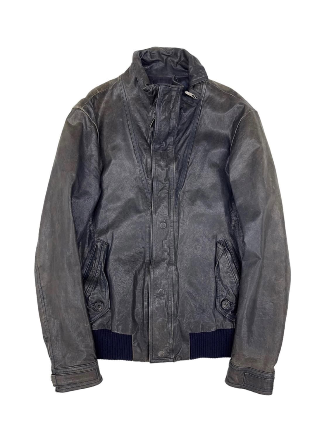  WOOYOUNGMI NECK ZIP LEATHER JACKET 상품이미지4