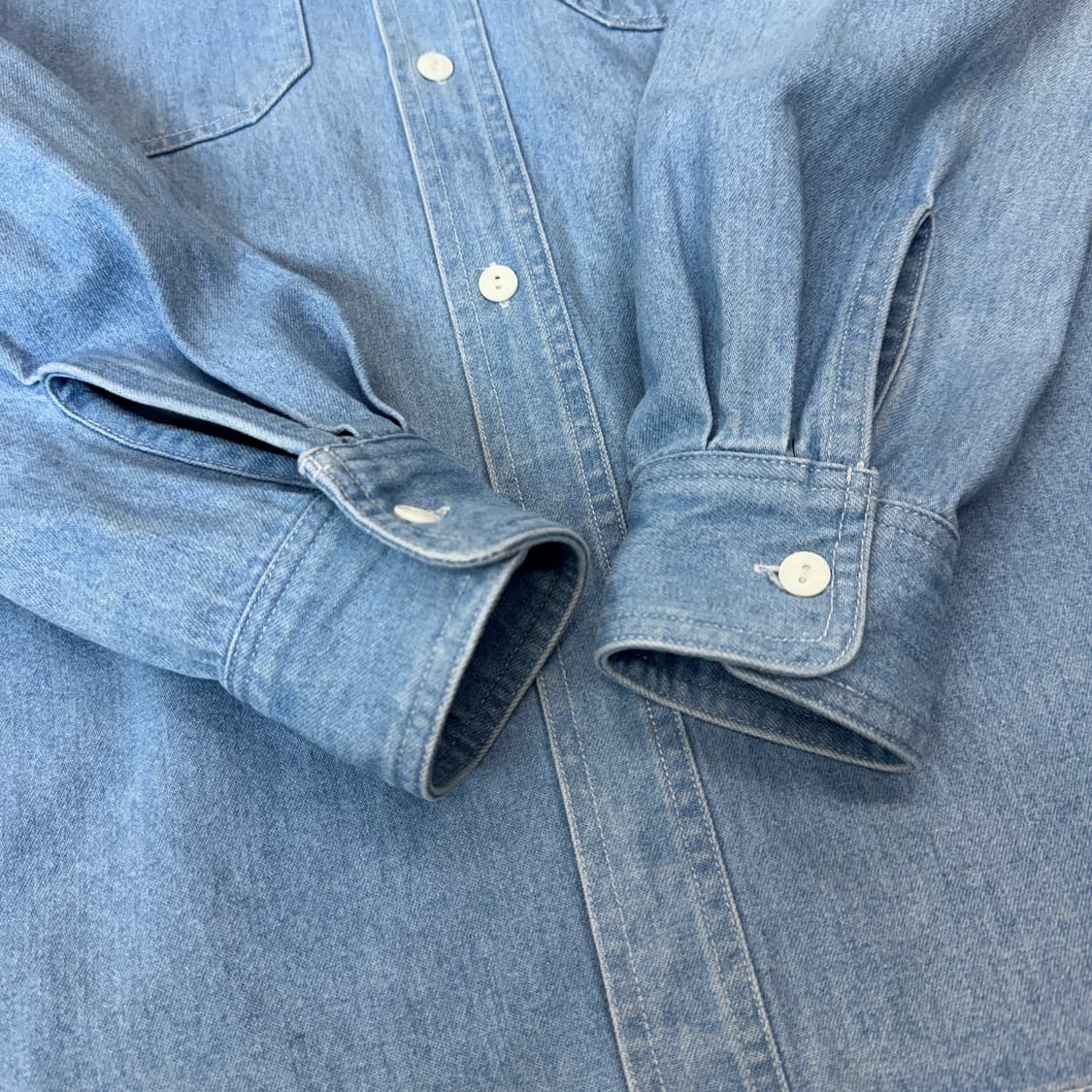 스투시 스컬 해골 빅로고 데님셔츠 상품이미지5