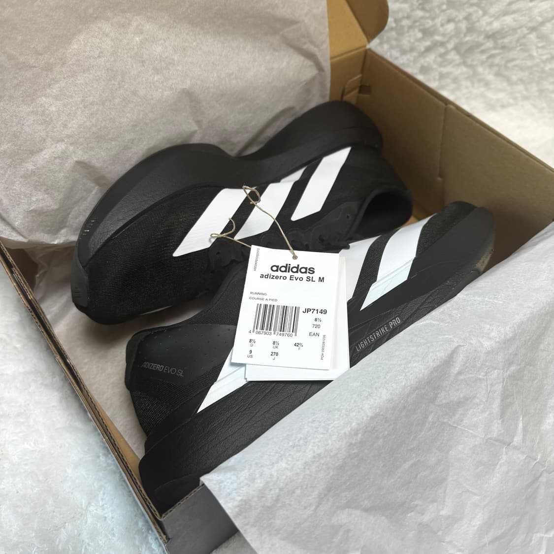 아디다스 아디제로 evo sl 코어 블랙 클라우드 화이트 270 size 상품이미지6