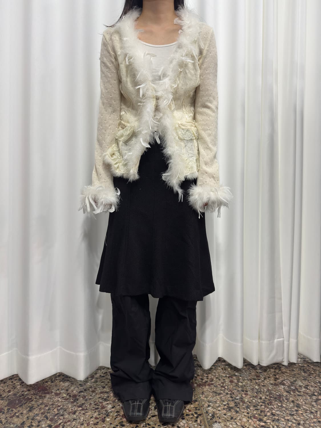 white fur fairy cardigan 상품이미지3