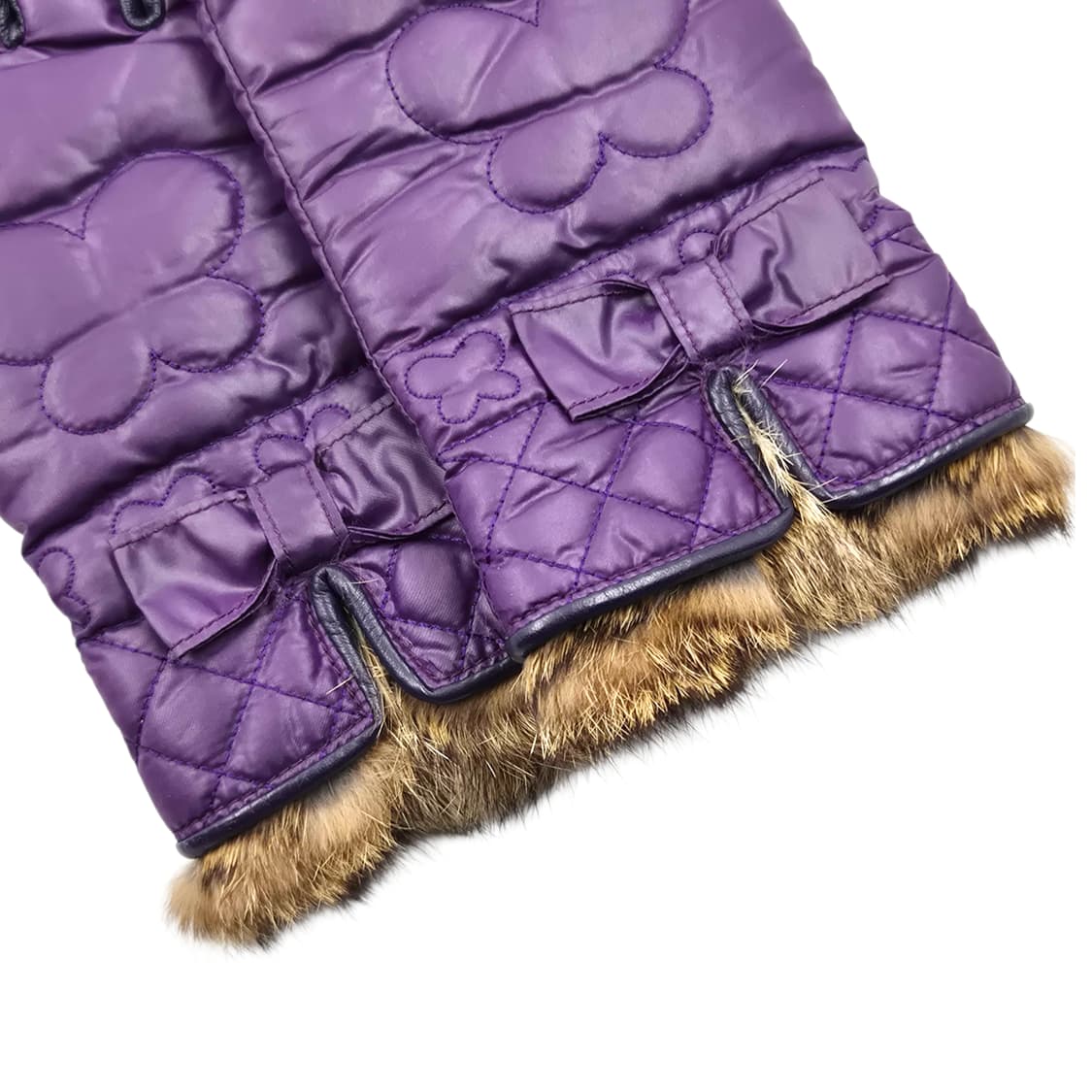 04s 안나수이 퍼플 나비 패디드 레더 장갑 상품이미지2