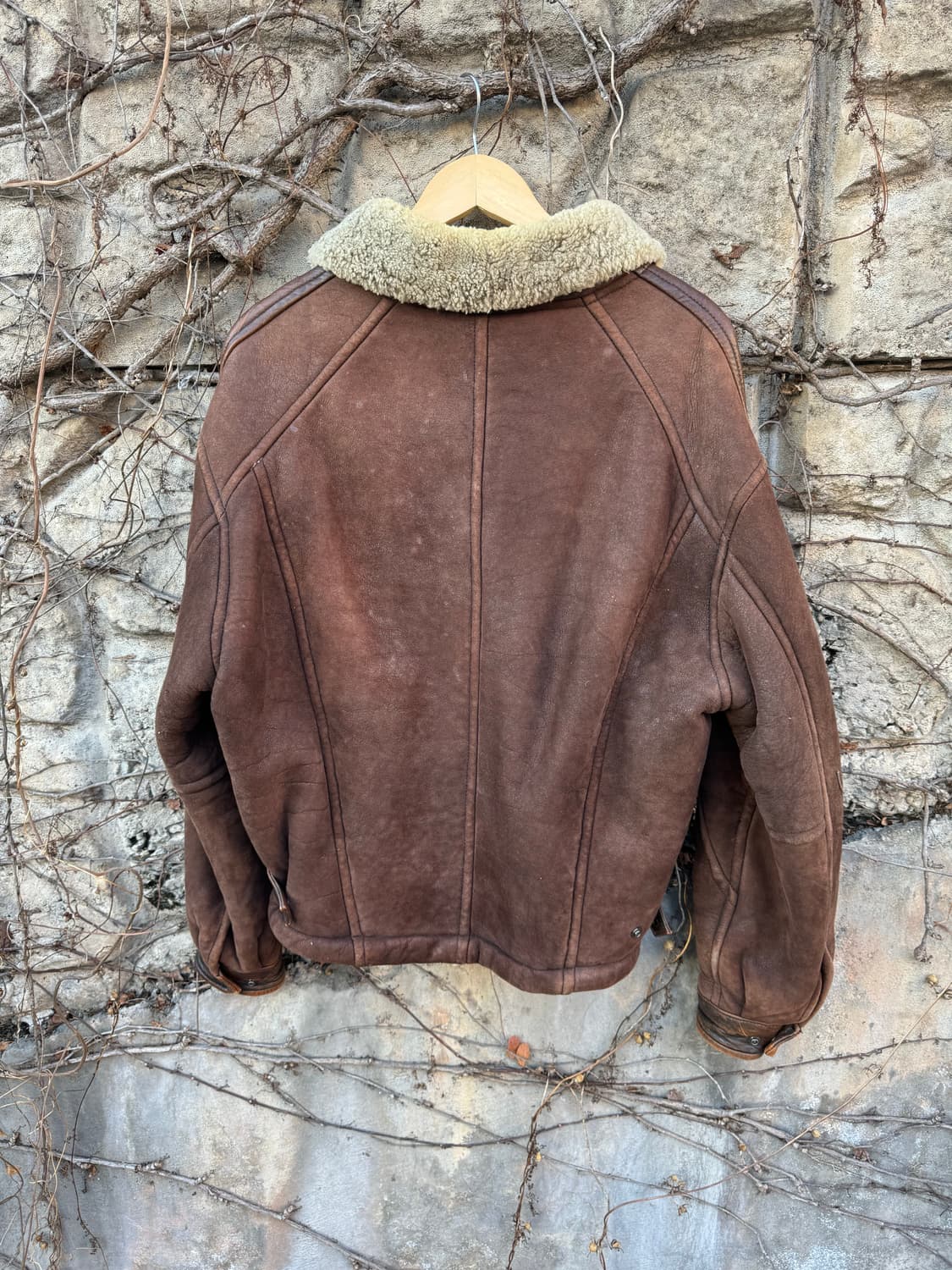 80~90s 국내생산 양가죽 스웨이드 쉐르파 자켓 상품이미지2