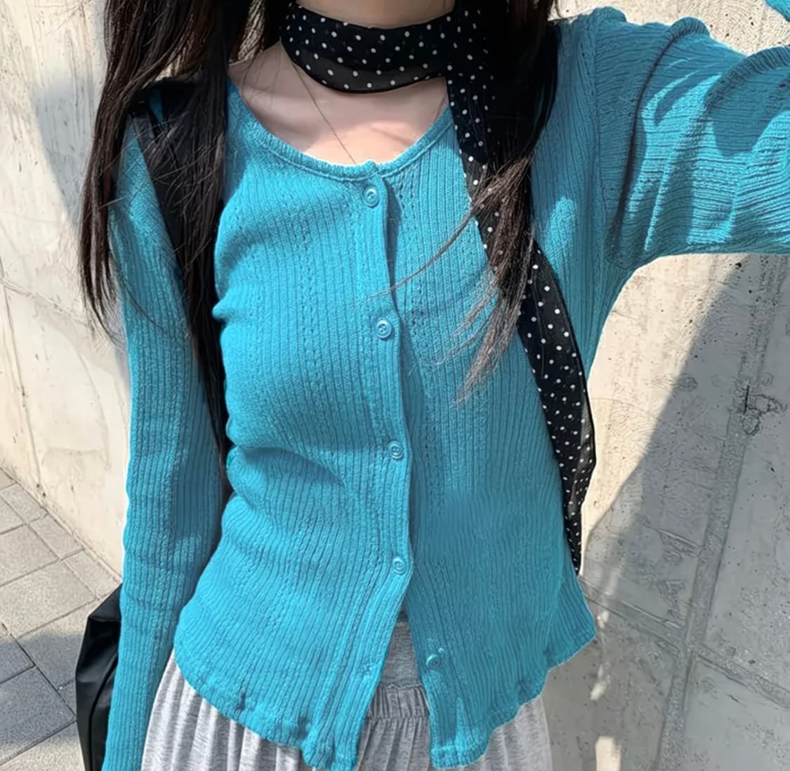 (새상품) 민티 펀칭 가디건 상품이미지2