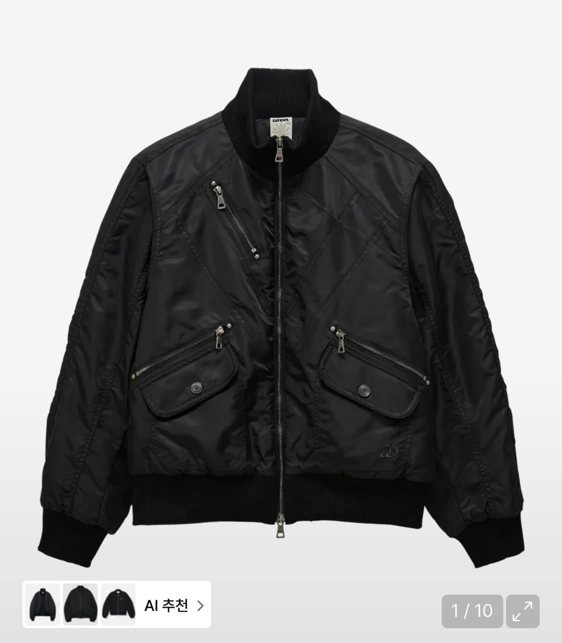 단델 DD cropped studded MA-1 jacket (BLACK 상품이미지1