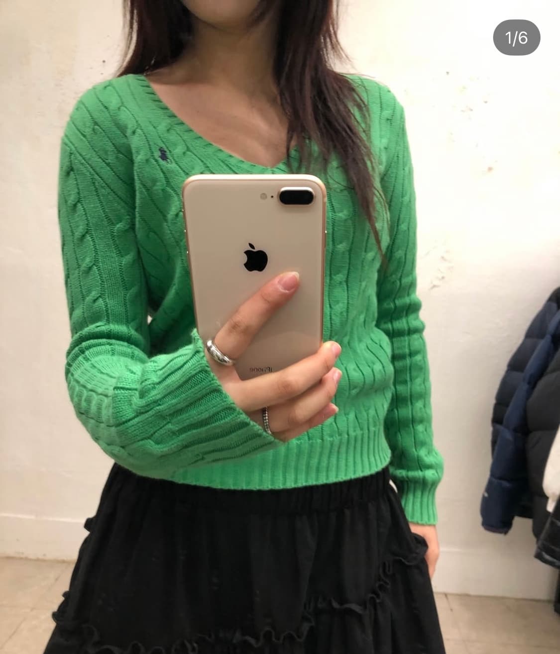 폴로 브이넥 케이블 니트 상품이미지1