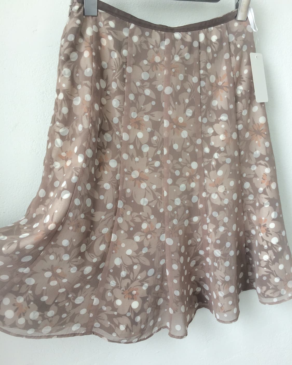 Dot flower pattern mixed midi skirt 상품이미지3