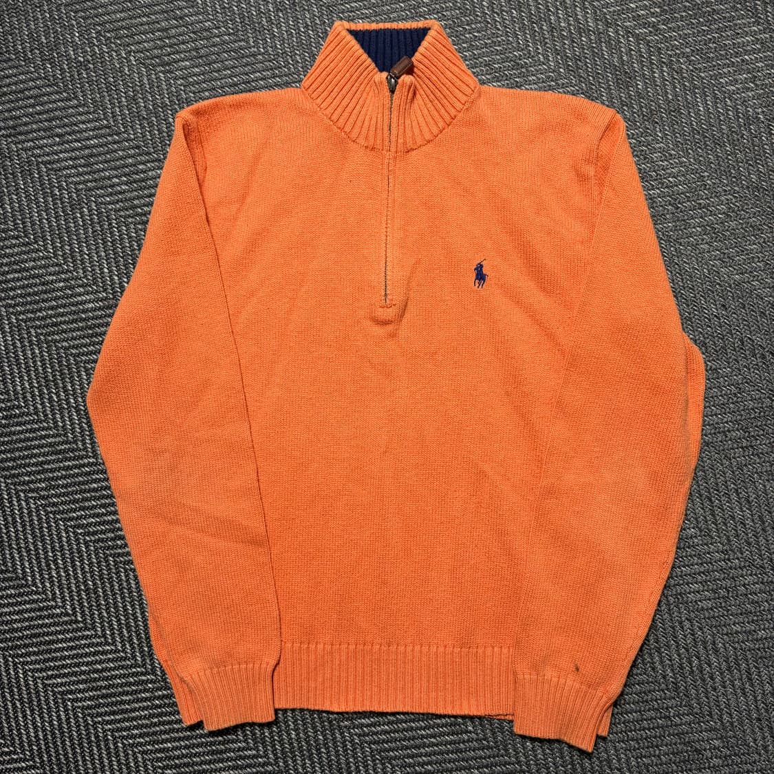 폴로 랄프로렌 오렌지색 하프넥 니트(L) 상품이미지1