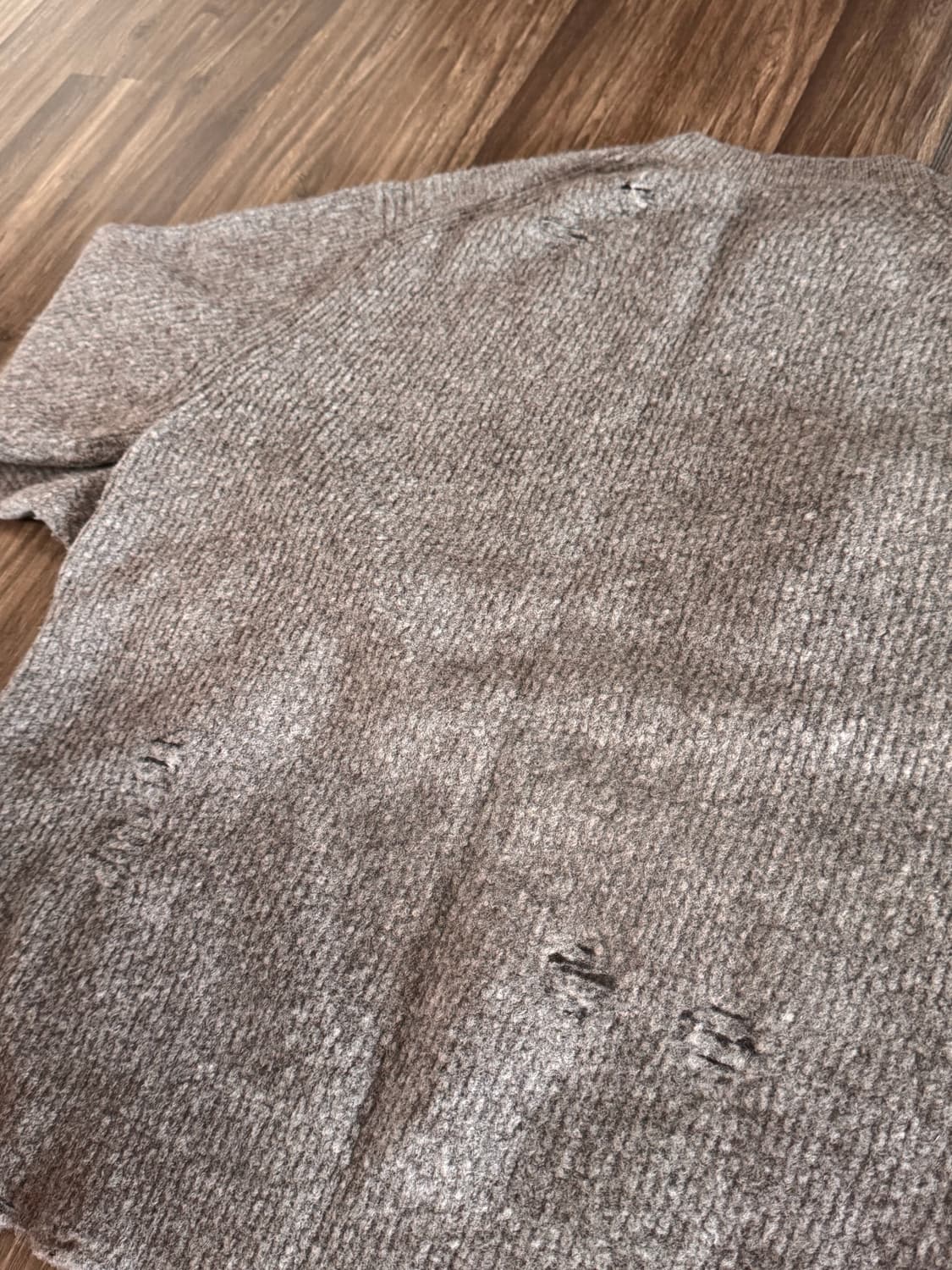 Insilence damaged hairy knit brown 상품이미지4