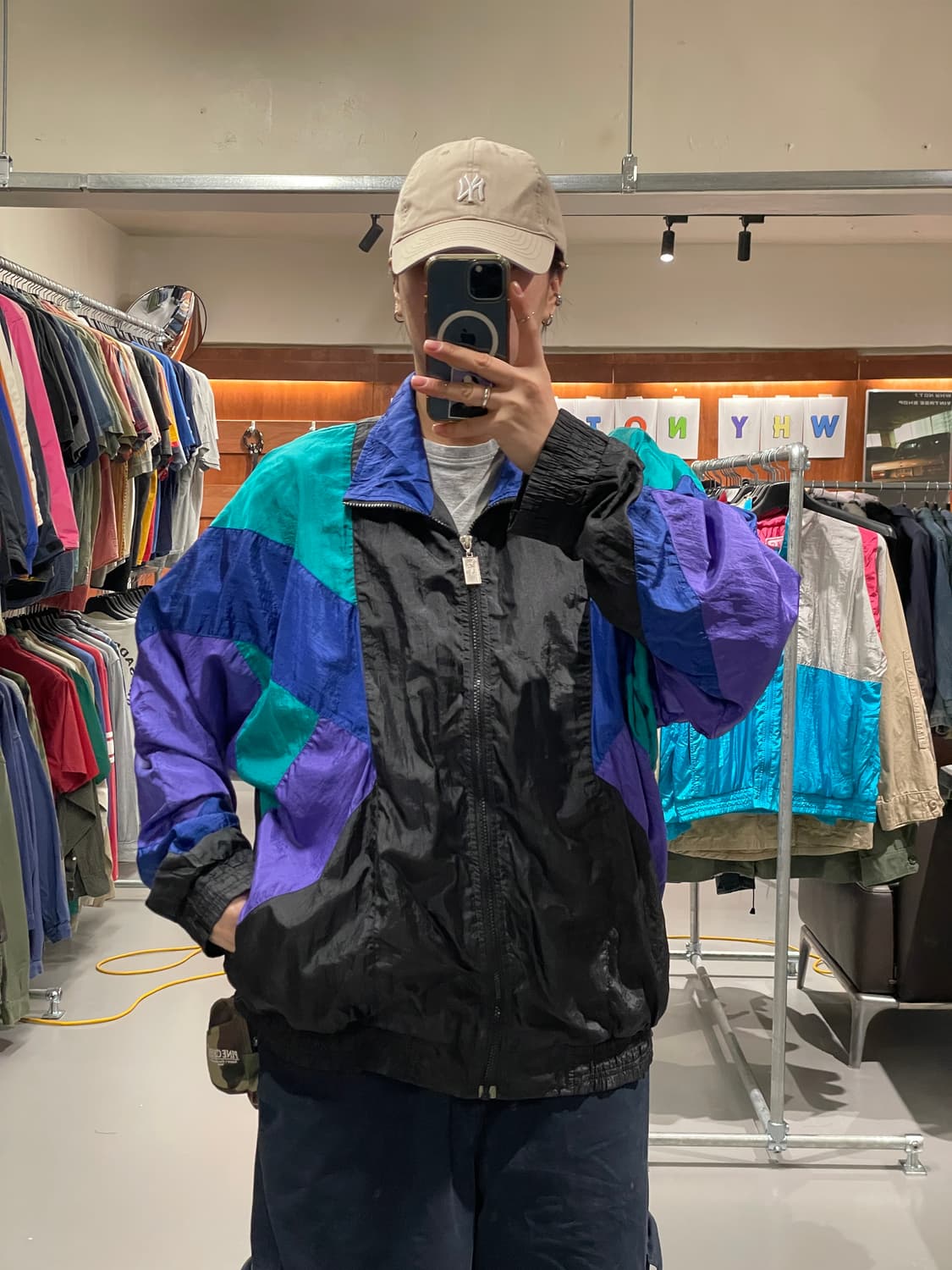 90‘s 빈티지 올드스쿨 바람막이 자켓   상품이미지1